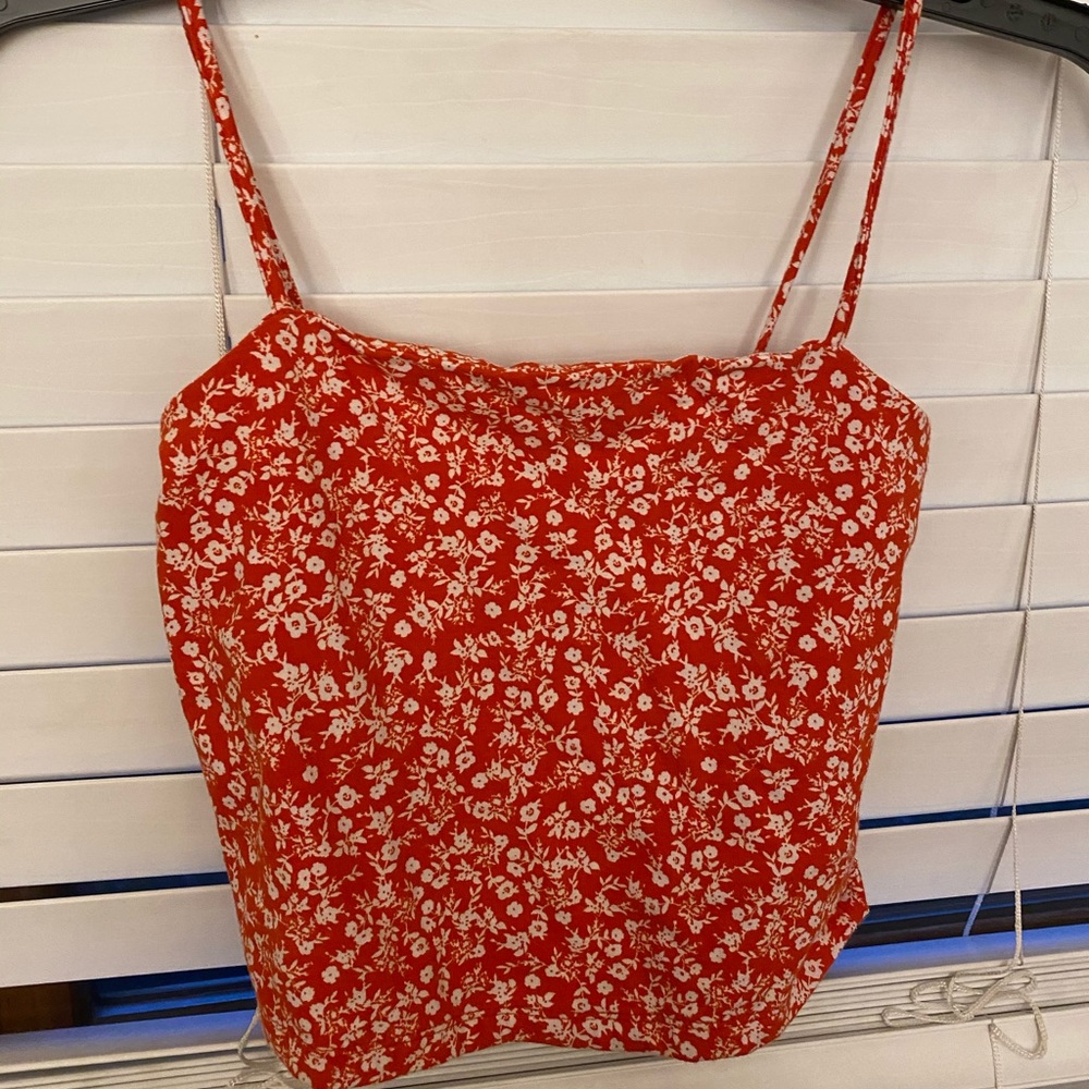 Pacsun floral crop tank top